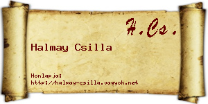 Halmay Csilla névjegykártya